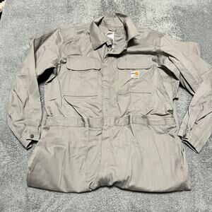 Carhartt Coveralls Mens 48 Short Grey FR Classic Twill Workwear Uniform Mechanic